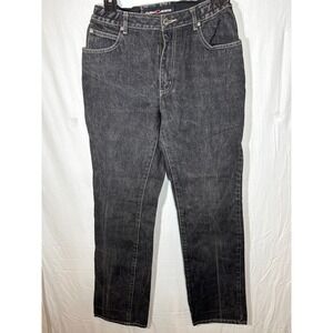 FUBU Jeans Collection Black Wash Denim Straight Leg‎ Womens Size W11/12 Vintage